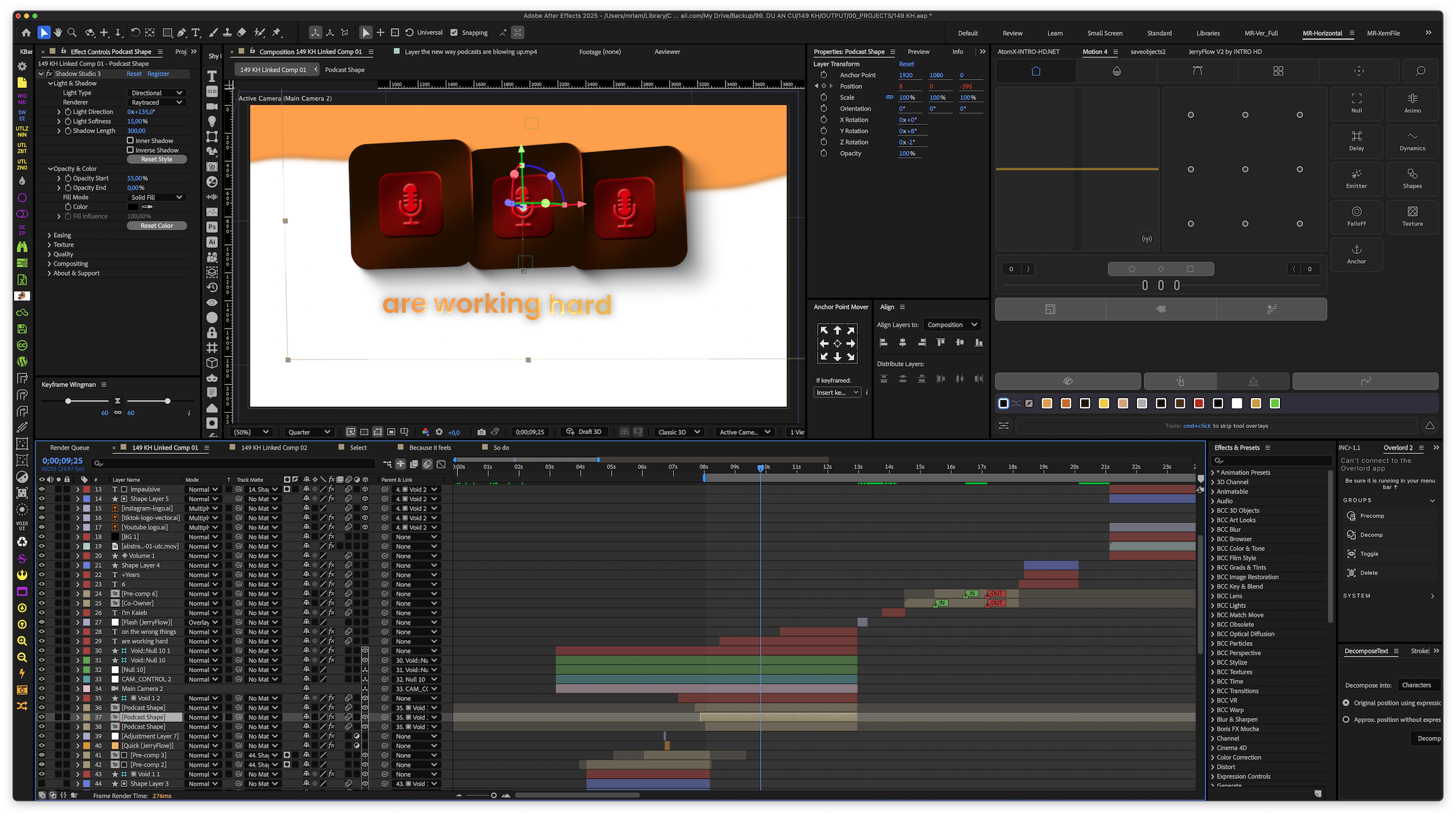 After Effects motion graphics workflow