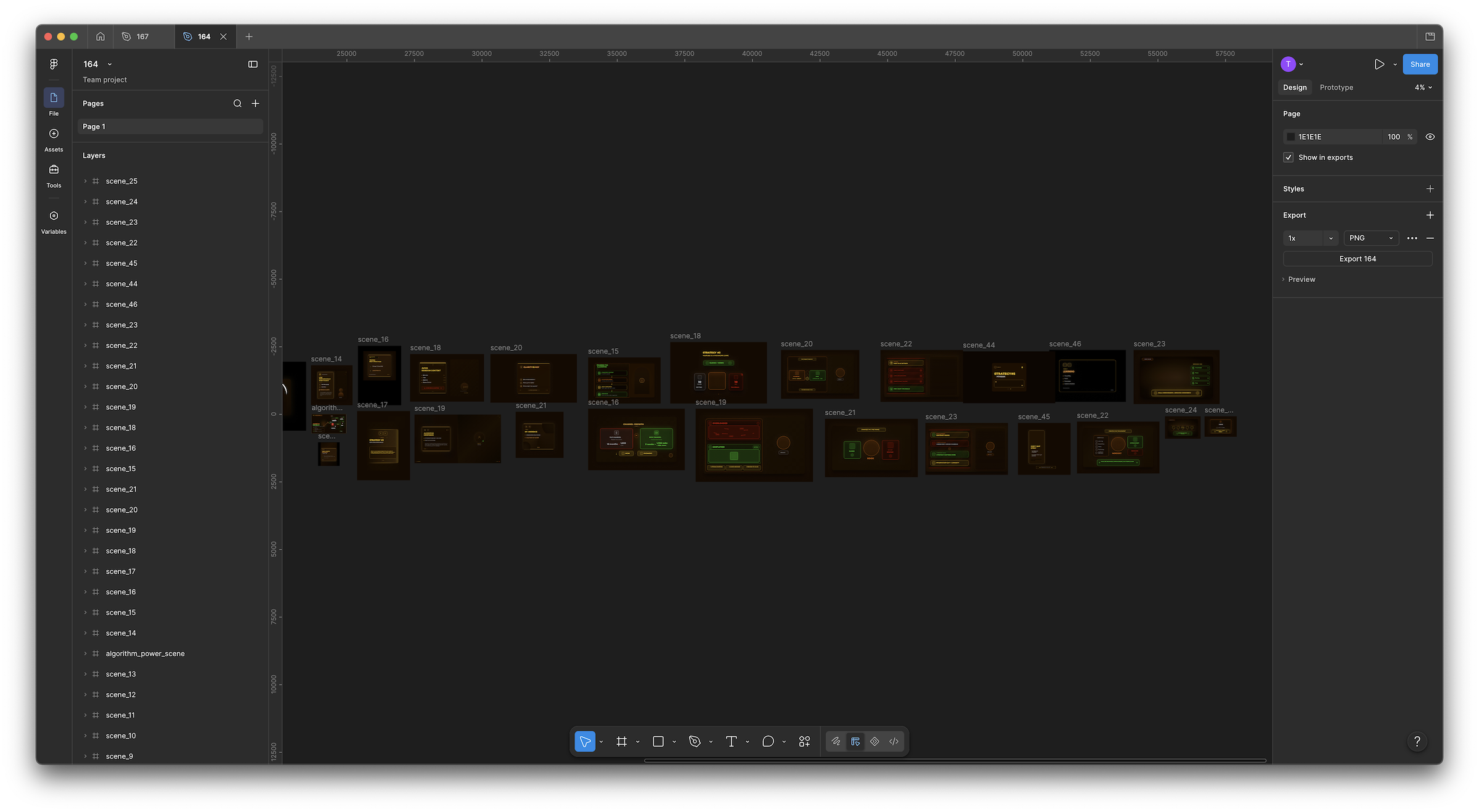 Figma asset and storyboard layout