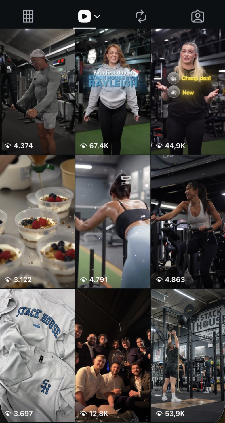 Instagram Reels Performance Grid