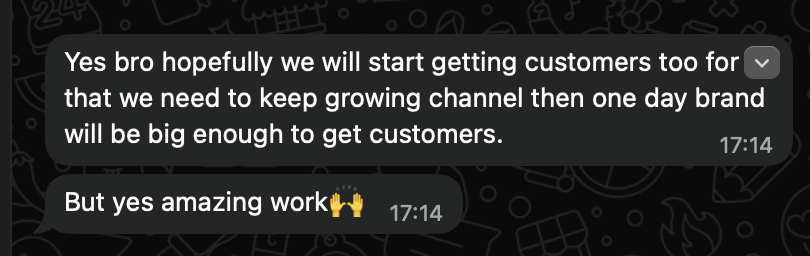 WhatsApp feedback